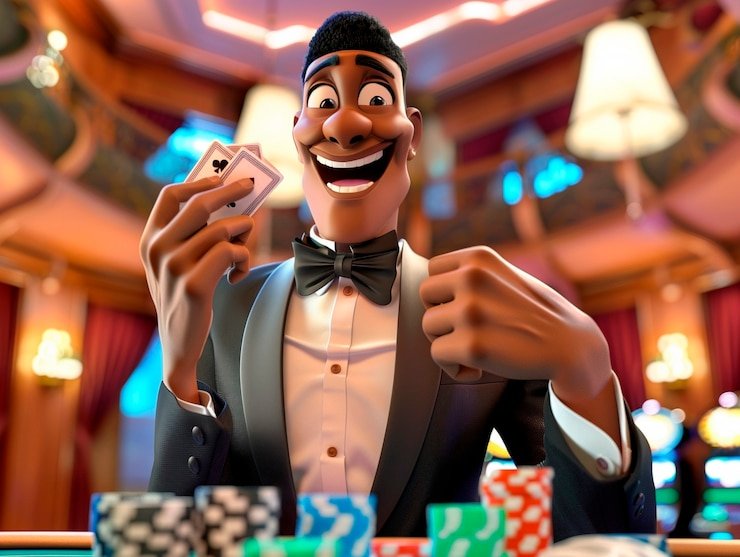 Tampilan studio live Lightning Baccarat dengan dealer dan meja permainan di platform lucksvip